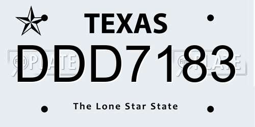 DDD7183 Texas License Plate