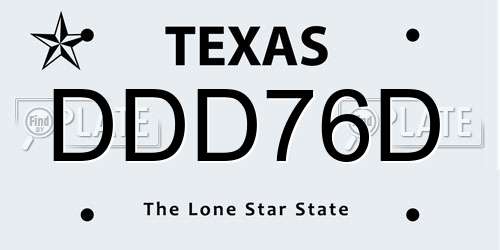DDD76D Texas License Plate
