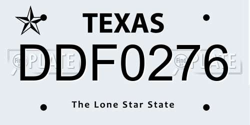 DDF0276 Texas License Plate