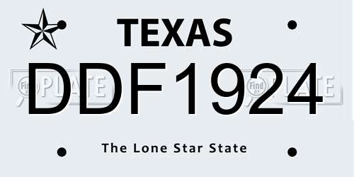 DDF1924 Texas License Plate