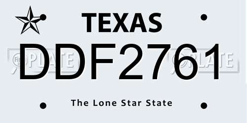 DDF2761 Texas License Plate