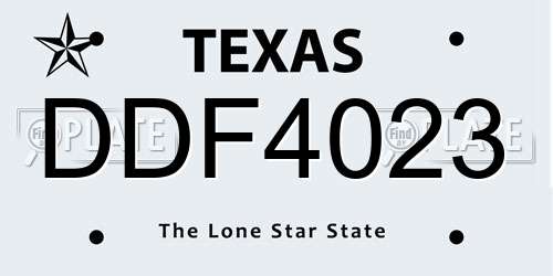 DDF4023 Texas License Plate