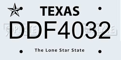 DDF4032 Texas License Plate