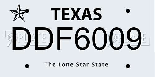 DDF6009 Texas License Plate