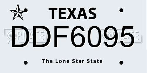 DDF6095 Texas License Plate