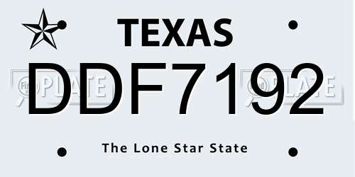 DDF7192 Texas License Plate