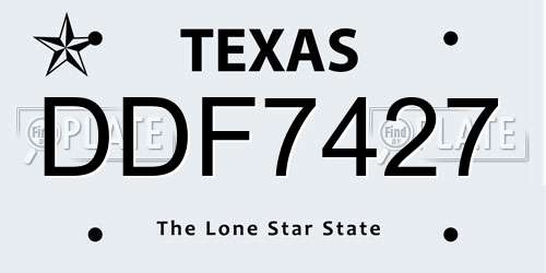DDF7427 Texas License Plate