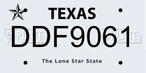 DDF9061 Texas License Plate