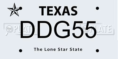 DDG55 Texas License Plate