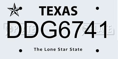 DDG6741 Texas License Plate