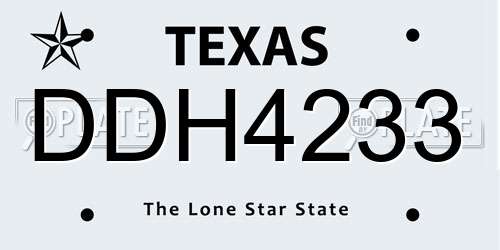 DDH4233 Texas License Plate