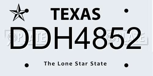 DDH4852 Texas License Plate