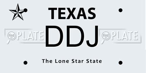 DDJ Texas License Plate