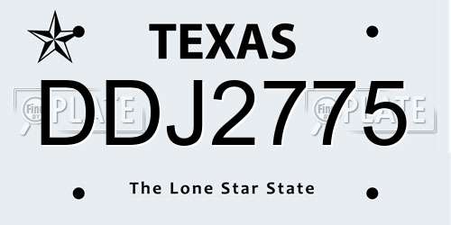 DDJ2775 Texas License Plate