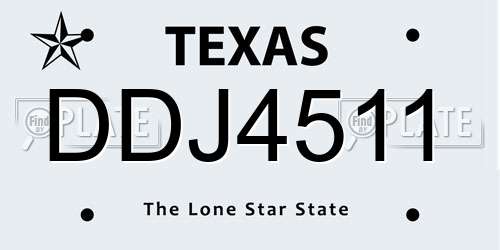 DDJ4511 Texas License Plate