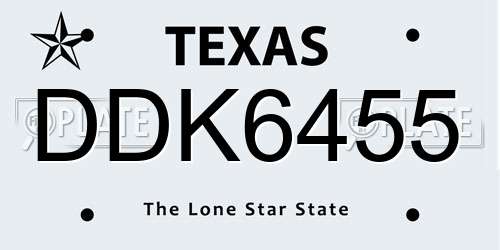 DDK6455 Texas License Plate