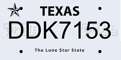 DDK7153 Texas License Plate