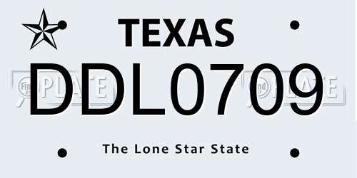 DDL0709 Texas License Plate