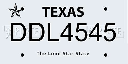 DDL4545 Texas License Plate