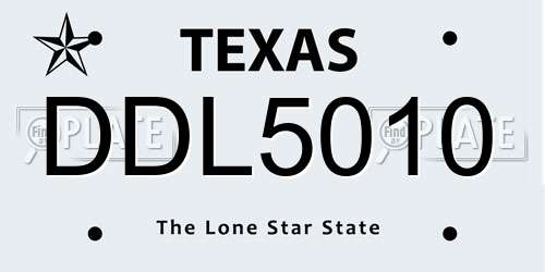 DDL5010 Texas License Plate