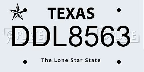 DDL8563 Texas License Plate