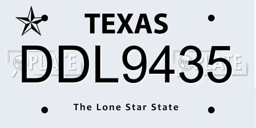 DDL9435 Texas License Plate