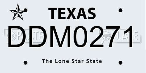 DDM0271 Texas License Plate