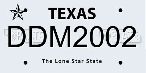 DDM2002 Texas License Plate