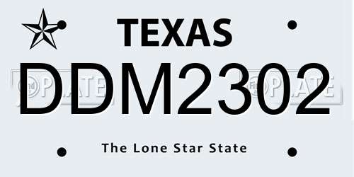 DDM2302 Texas License Plate