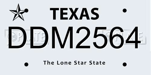 DDM2564 Texas License Plate