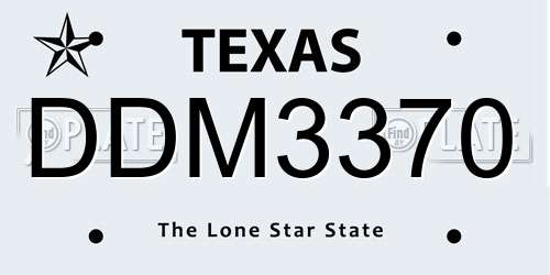 DDM3370 Texas License Plate