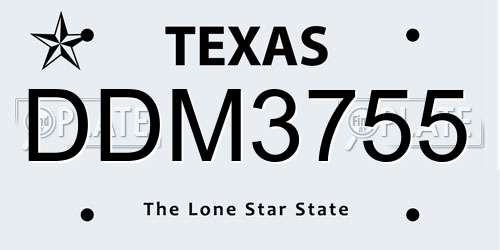 DDM3755 Texas License Plate