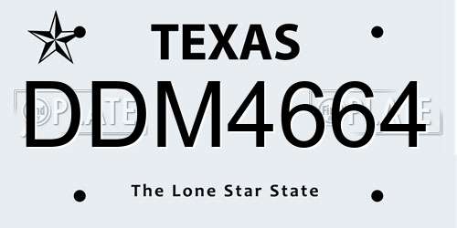 DDM4664 Texas License Plate
