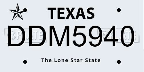 DDM5940 Texas License Plate