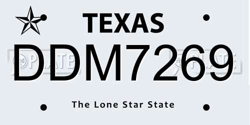 DDM7269 Texas License Plate