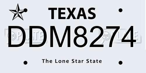 DDM8274 Texas License Plate