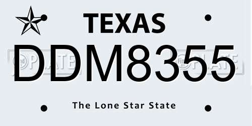 DDM8355 Texas License Plate