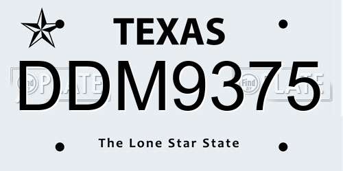 DDM9375 Texas License Plate