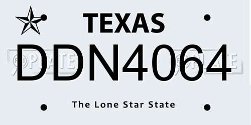 DDN4064 Texas License Plate