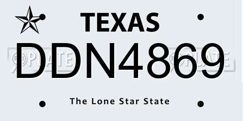 DDN4869 Texas License Plate