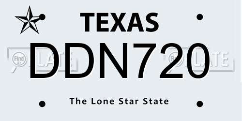 DDN720 Texas License Plate