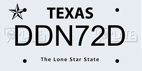 DDN72D Texas License Plate