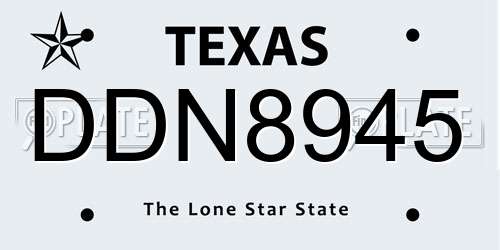 DDN8945 Texas License Plate