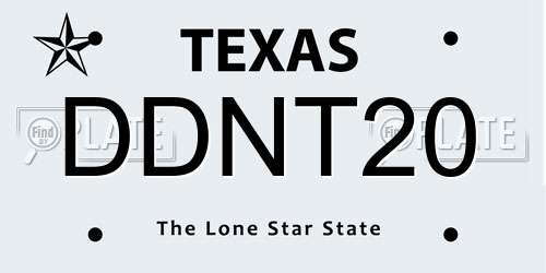 DDNT20 Texas License Plate