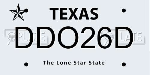 DDO26D Texas License Plate