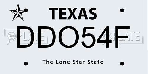 DDO54F Texas License Plate