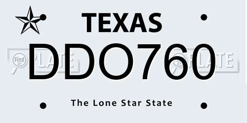 DDO760 Texas License Plate