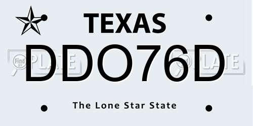 DDO76D Texas License Plate