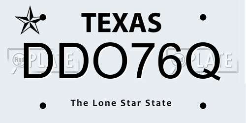 DDO76Q Texas License Plate