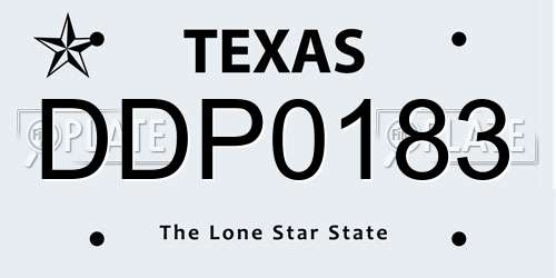 DDP0183 Texas License Plate